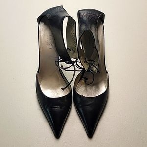 Gucci Vintage Leather Heels w/Sexy Ankle Strap - Size 9